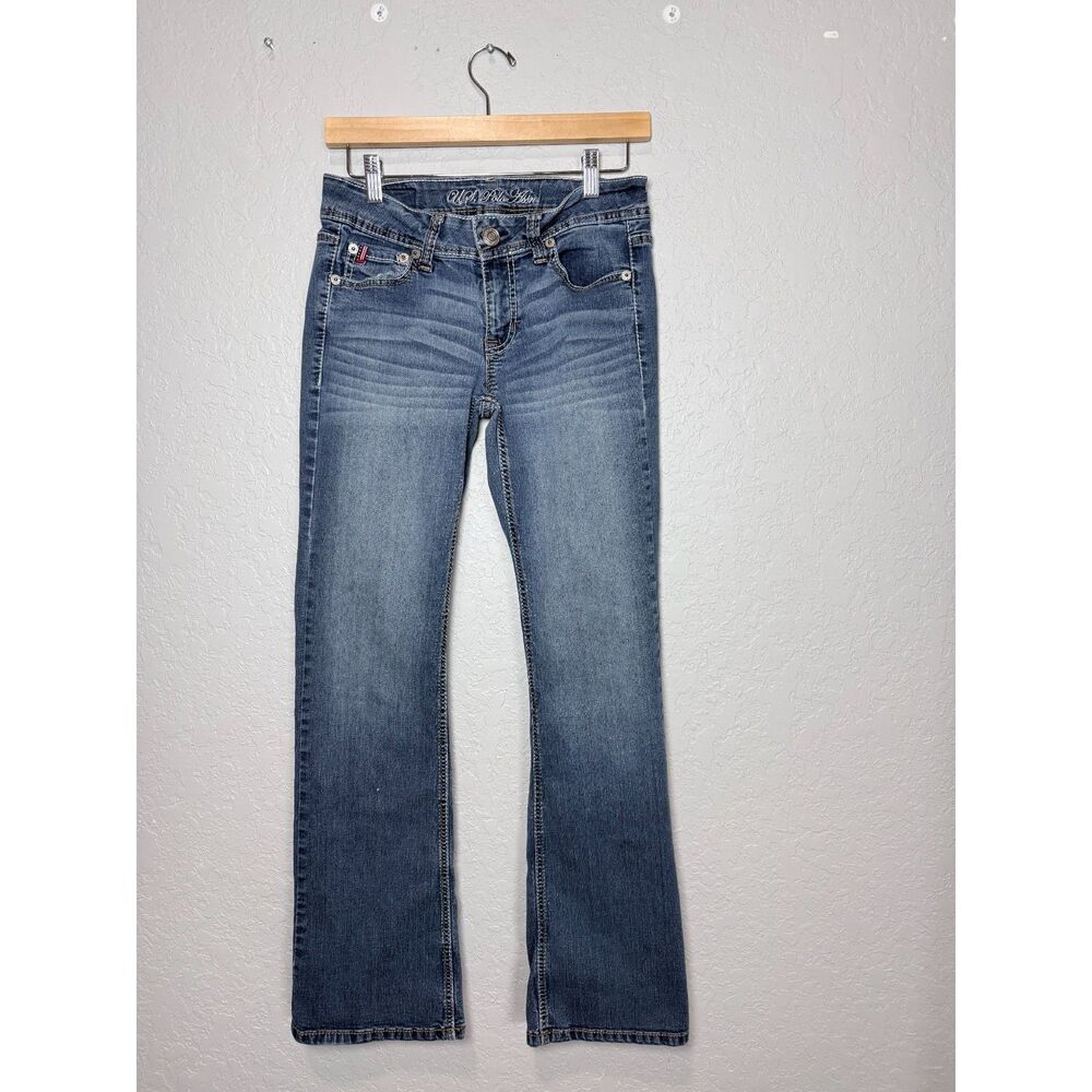U.S. Polo Assn. Cassidy Bootcut Jeans Size 7/9 Thick Stitch Flap Pocket